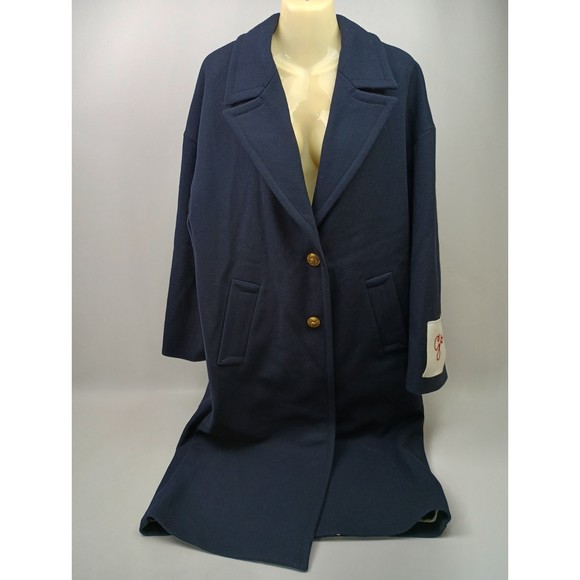Golden Goose Women's Navy Blue 2B Oversize Virgin Wool Blend Coat Size 42 IT - Picture 3 of 8